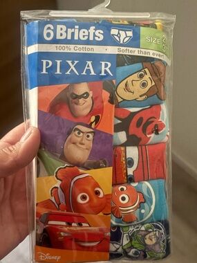 Pixar Kids Briefs 6-Pack - Colorful Character Print 2T-3T